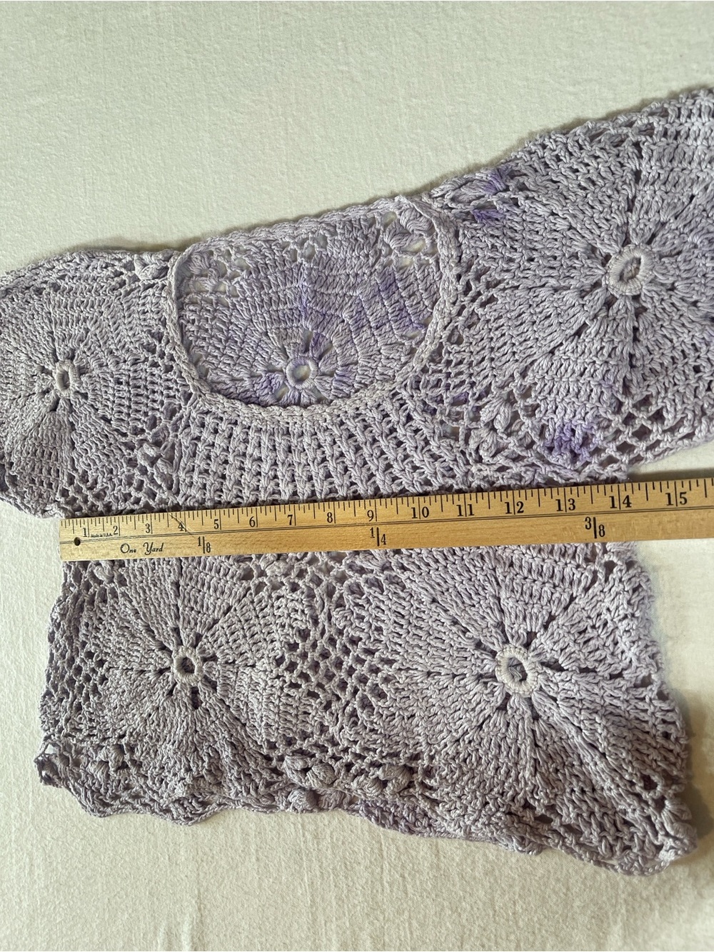 Handmade Crochet Floral Lilac Crop Top Boho Cottagecore - Picture 7 of 10